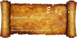 Egeresi Áron névjegykártya